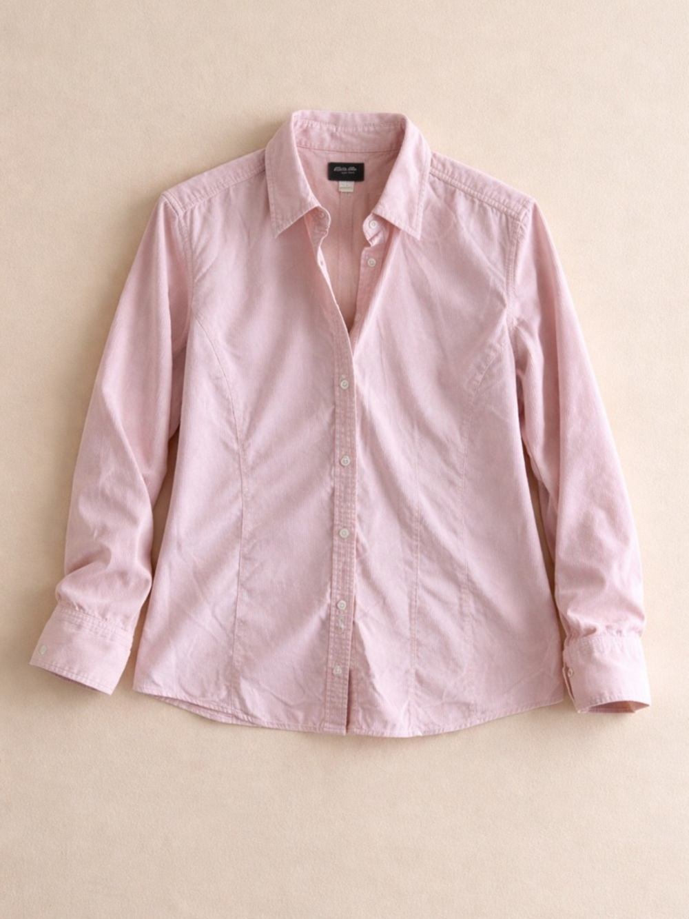 Y2K Eddie Bauer Pink Corduroy Button Up Shirt Women’s XL Soft Grunge Cottagecore